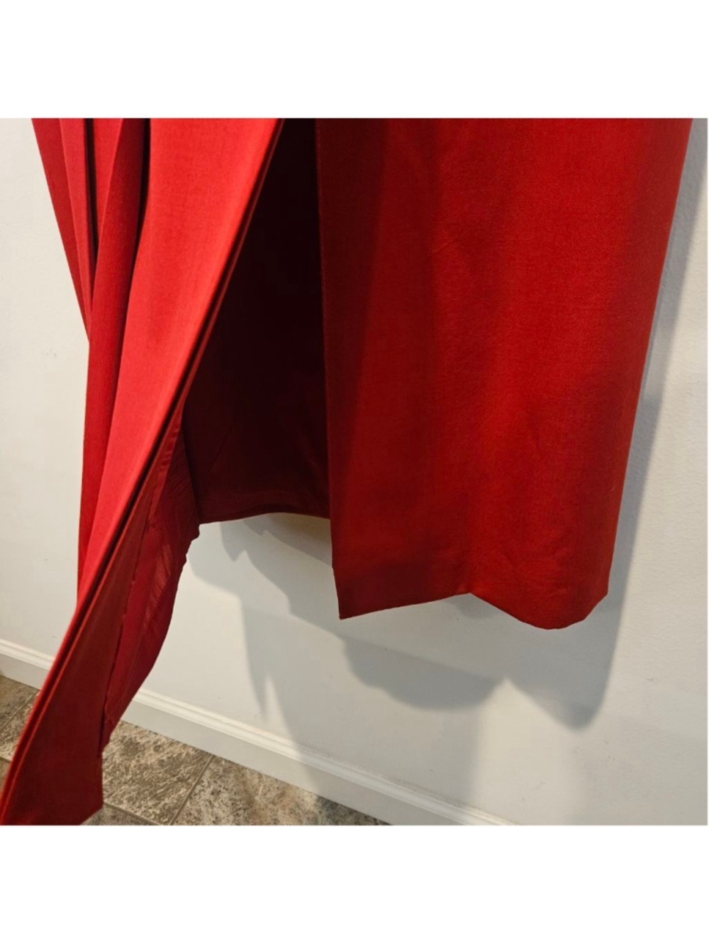 Women's Paola Rossini Red Pure New Wool Pleasted Midi Skirt Made in Italy 10 - Picture 10 of 15